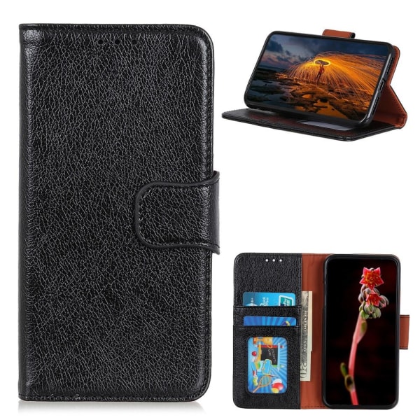 Kuvioitu jaettu nahkainen lompakkokotelo Samsung Galaxy A32 5G Black