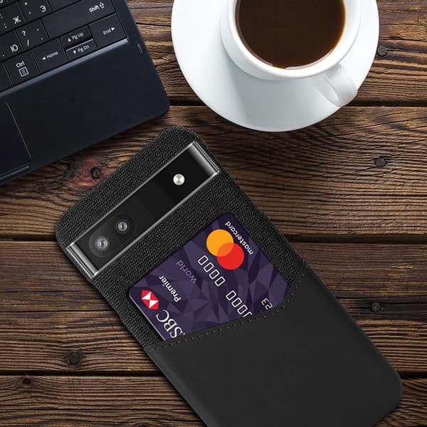 Google Pixel 6a KSQ - kotelo korttipaikalla Black