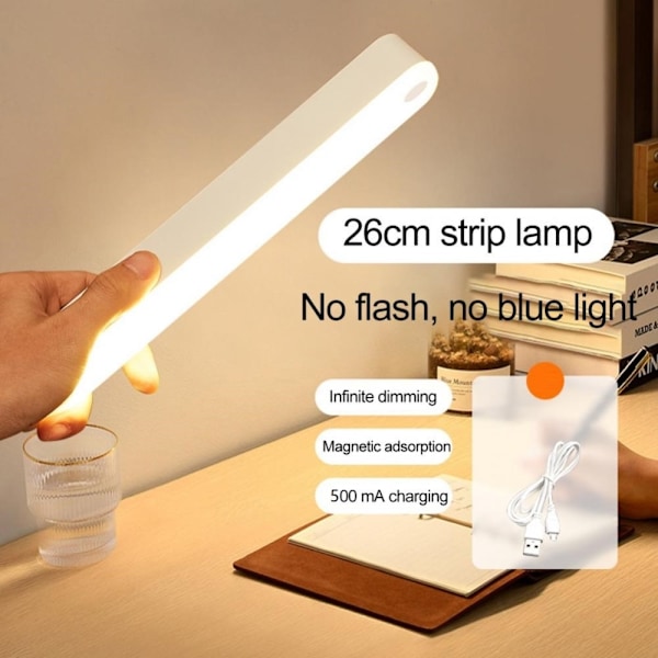 26 cm uppladdningsbar rörelsesensor LED nattljus Magnetisk ljusstång Gult ljus Vit