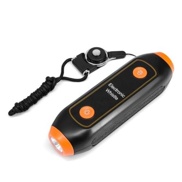 Säkerhet Lykta Domare Elektronisk visselpipa SOS Ficklampa Nöd Svart
