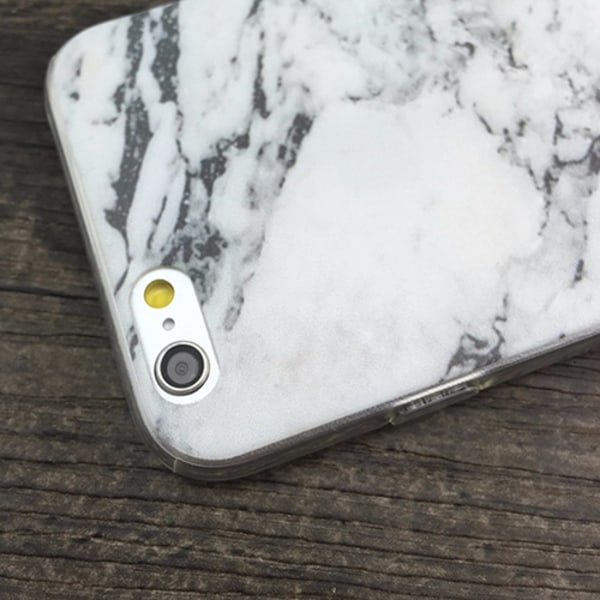 2-pak iPhone 8 / 7 / 6 TPU Skal Marmor White