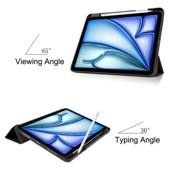 Till iPad Air 11 (2024) Slim fit tri-fold fodral Pennfack - Svar Svart