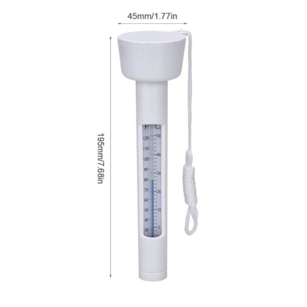 Vattentemperatur Stor termometer Stor flytande pooltermometer Silver