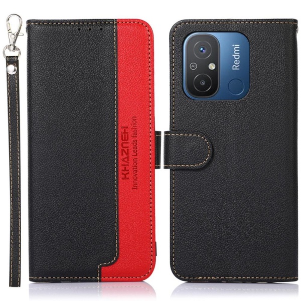 KHAZNEH Plånboksfodral till Xiaomi Redmi 12C - Svart/Röd Svart