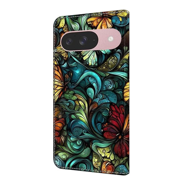 Til Google Pixel 10 Pro / 10 / 9 Pro / 9 Plånboksfodral Mønstertrykt PU-læder Flip Stativ Mobilcover Multicolor