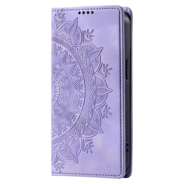 Deksel for iPhone 17 Pro Max med Magnetisk Lukking Mønsterpreget Purple