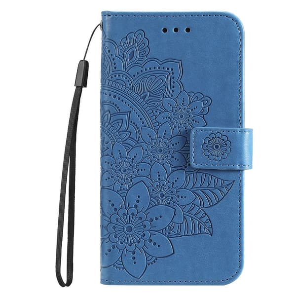 For Xiaomi Redmi 14C Veske Blomster Telefondeksel Blue