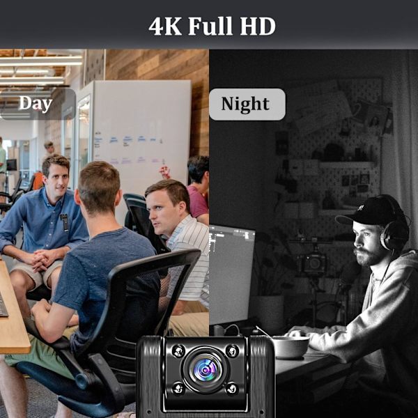 1,3" skærm bærbar optager 4K Ultra HD infrarød nattesyn Black