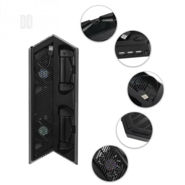 KJH PS4 Pro Opladningsstandkøler 4 i 1 Black