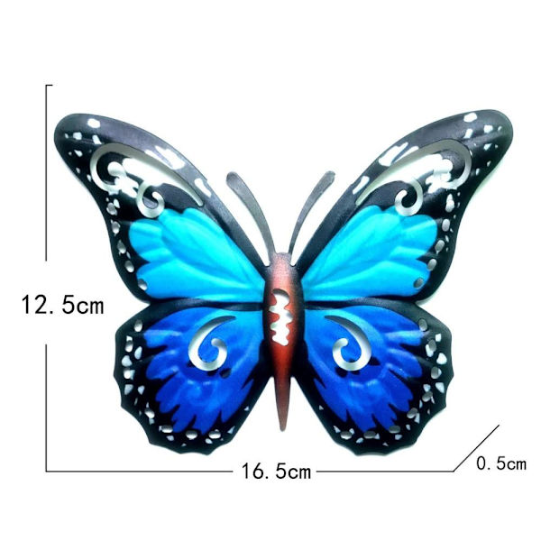 Art 3D Butterfly Seinään ripustettava sisustus Puutarhapihan kotikoriste - sininen Blue