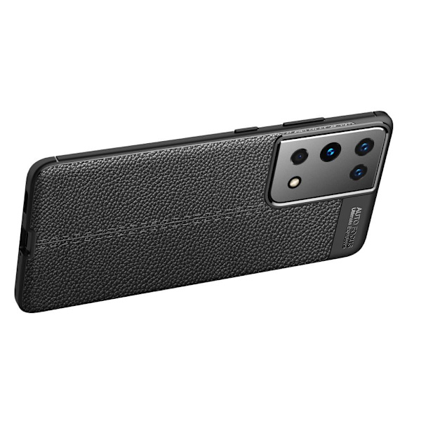 Samsung Galaxy S21 Ultra TPU-skal Litchi Grain - Svart Svart