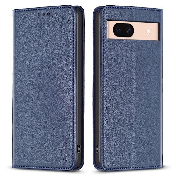 BINFEN COLOR Til Google Pixel 8a Etui PU Læder Telefoncover Dark blue