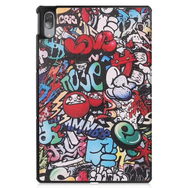 Trefoldet stativdæksel til Lenovo Tab P11 Pro TB - J706F - Graffiti Multicolor
