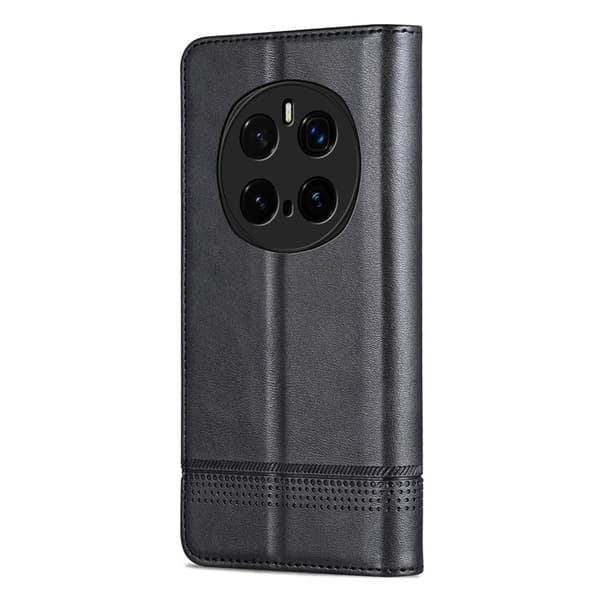 AZNS För Honor Magic7 Pro 5G Fodral PU-läder med koskinnstextur Plånboksfodral Svart