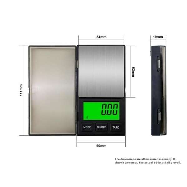 1000g / 0.01g 5 Units Portable Jewelry Scale Small Scale Digital Pocket Scale Black