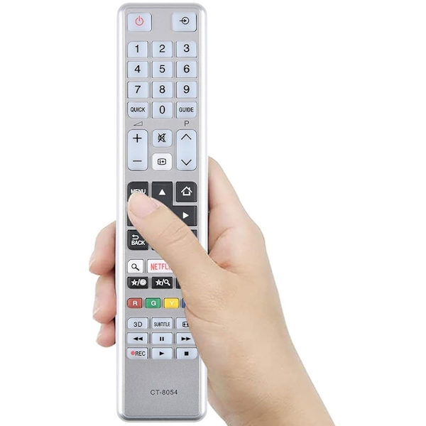 Fjernkontrollerstatning for CT-8054 For Toshiba TV Silver