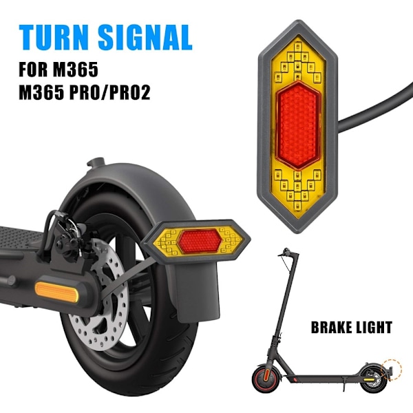 Til Xiaomi M365 Baglygte Blinklys LED Scooter Baglygte Red