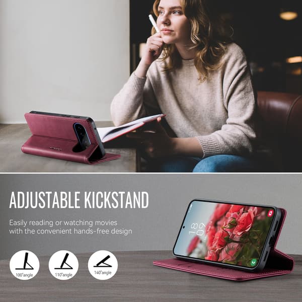 CASEME Plånboksfodral till Google Pixel 11 Pro XL Röd