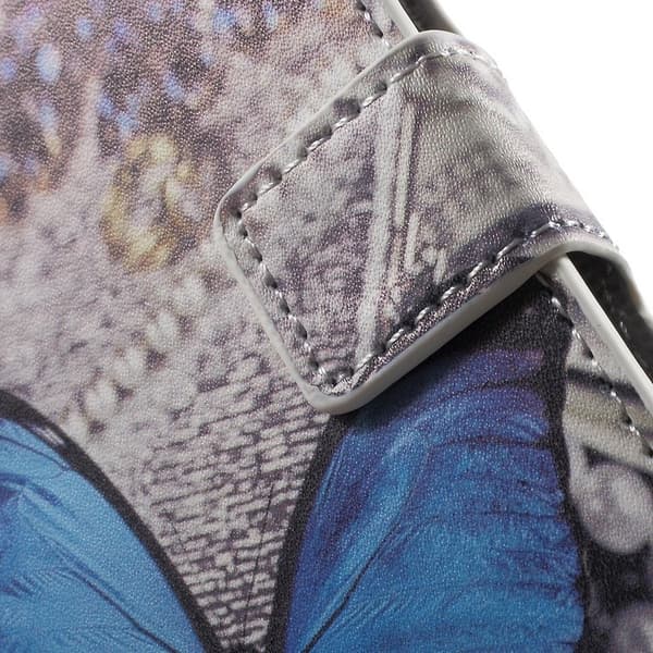 Microsoft Lumia 650 Lompakkokotelo - Sininen Butterfly Black