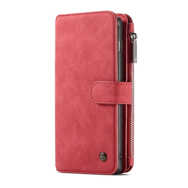 CASEME Samsung Galaxy S10+ Retro Lær Lommebok-deksel - Rød Red