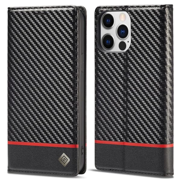 LC.IMEEKE Lompakkokotelo iPhone 15 Pro Max - Musta Black