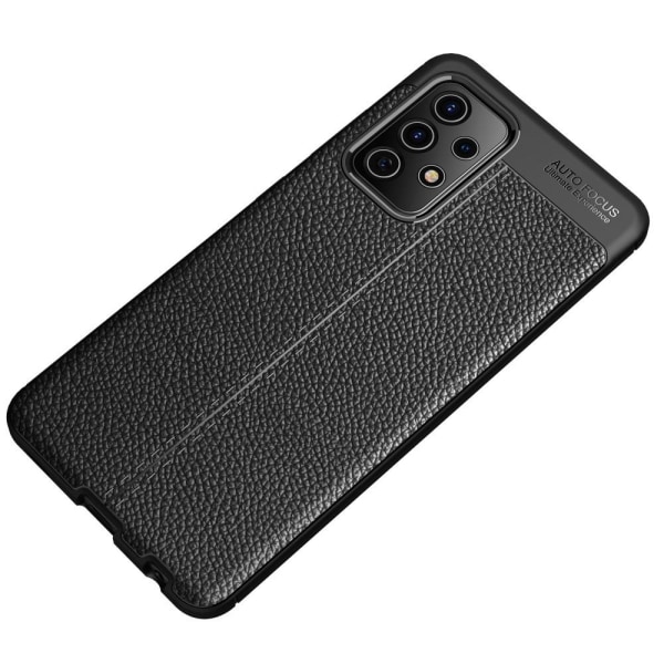 Samsung Galaxy A72 5G TPU Case Shell Litchi Texture - Svart Black