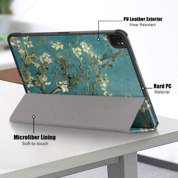 iPad Pro 11" 2021/2020/2018 Slim fit tri-fold fodral - Blossom multifärg