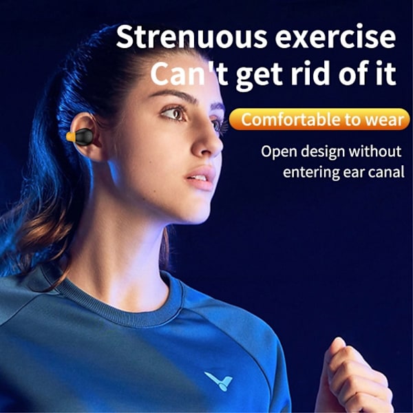 Delfin Ear Clip -kuulokkeet HiFi Bluetooth -nappikuulokkeet - musta+keltainen Black