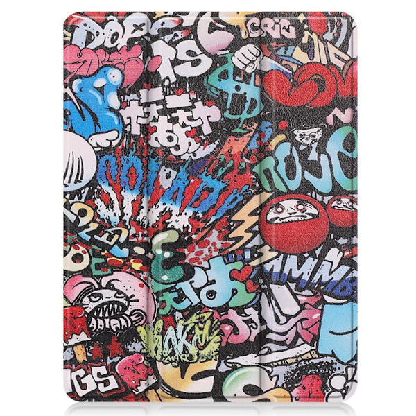 iPad 12.9" Pro 2021 Tri-fold Stand Tablet Case Cover - Graffiti Multicolor