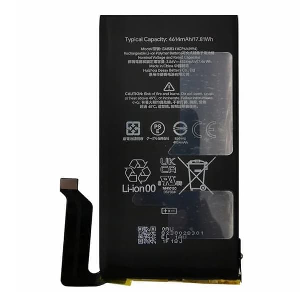 Batteri til Google Pixel 6 3,86 V 4524 mAh litiumpolymerbatteri Kode: GMSB3 Black