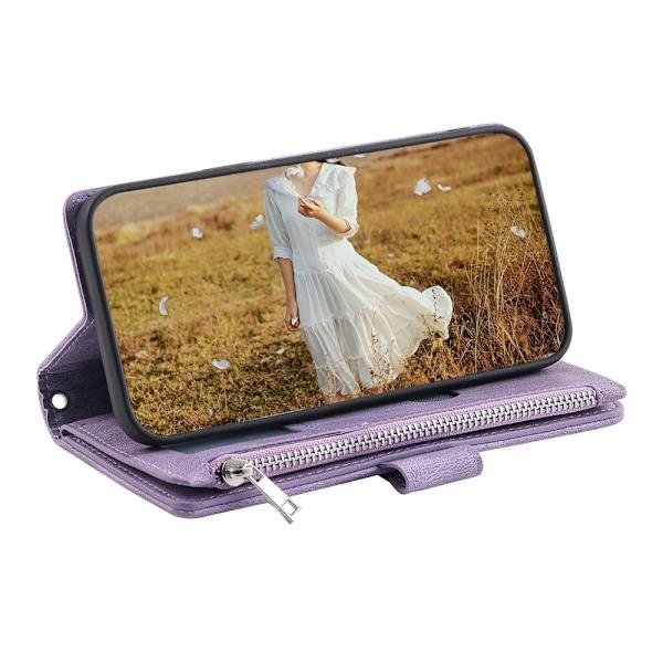 For Google Pixel 10a Wallet Case PU Leather Rhombus Pattern with Wrist Strap - Purple Purple