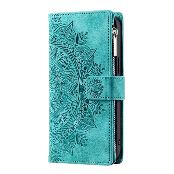 For Samsung Galaxy A56 Lommebok Deksel Shell Mandala Blomstermønster - Mynte Green