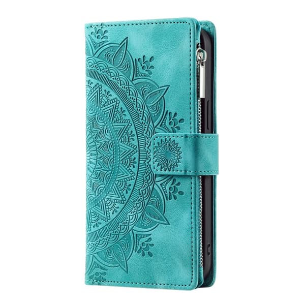 Til Samsung Galaxy A56 tegnebogscover Cover Shell Mandala Blomstermønster - Mynte Green