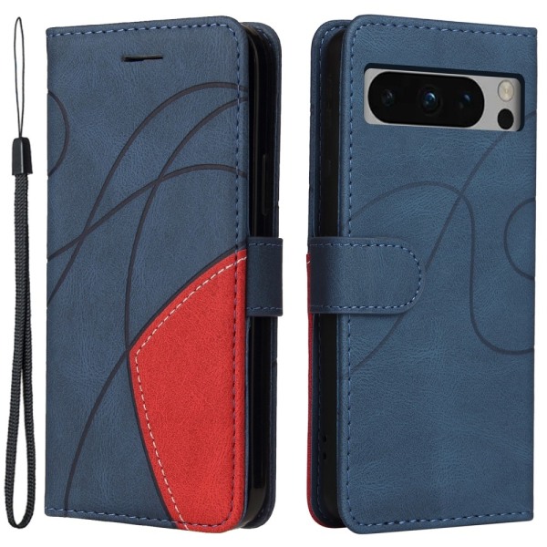Google Pixel 8 Pro KT Series-1 Kahden Värin Kotelo Remmillä Blue