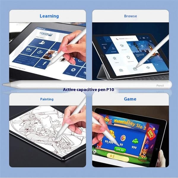 Stylus Touch-penn for iPad Air 2022 iPad mini 2021 iPad Pro 12.9 2021 med flere White