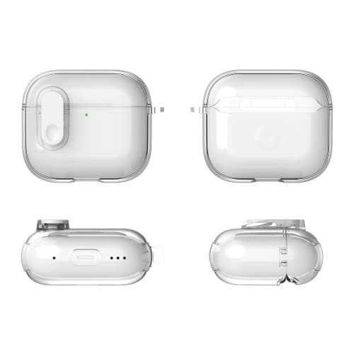 Til AirPods 4 Hovedtelefoner Etui Snap Switch Ice Crystal Clear Shell - Gennemsigtig Lyserød Pink