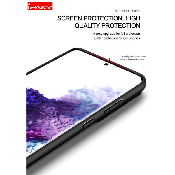 IPAKY Samsung Galaxy S21+ (S21 Plus) TPU Hybrid Skal - Svart Svart