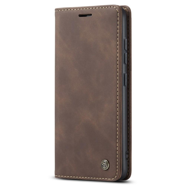 CASEME Retro Lompakkokotelo Samsung Galaxy S22 Plus -puhelimelle - Kahvi Dark brown