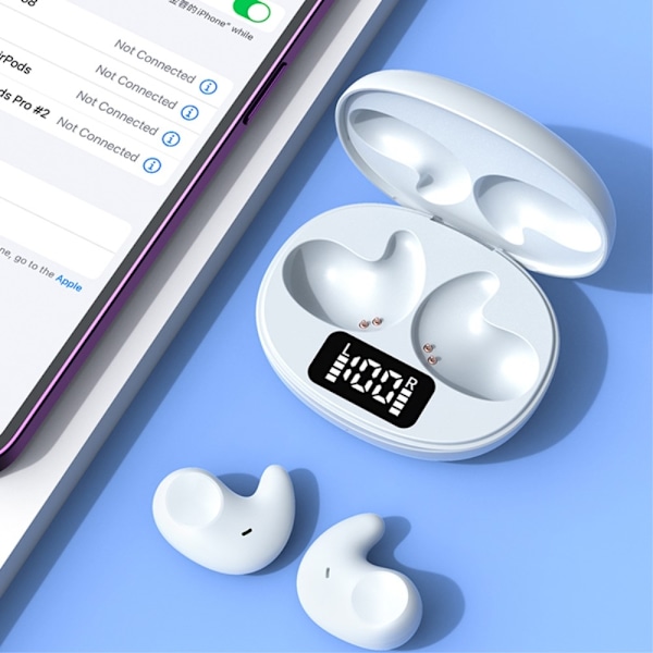 In ear att sova med Sömn Hörlurar Bluetooth Headphones - Vit Vit
