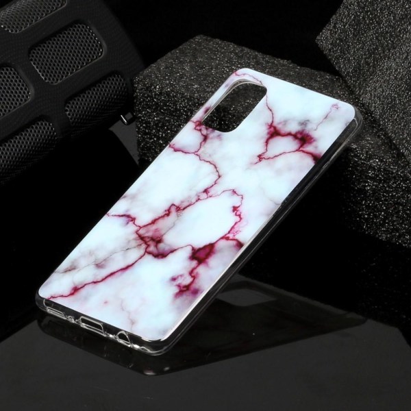 Marble Pattern IMD TPU Soft Back Case for Samsung Galaxy A41 - Style D Black