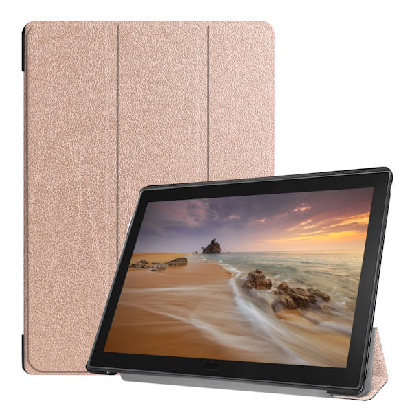 Kolminkertainen jalustan kansi Lenovo Tab E10 - Ruusukulta Multicolor