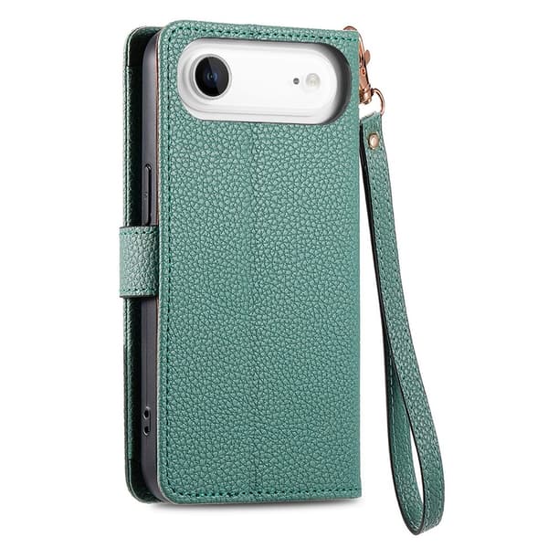 For iPhone Air Skal RFID-blockering Dragkedjeficka Plånboksfodral med Rem - Grön Grön