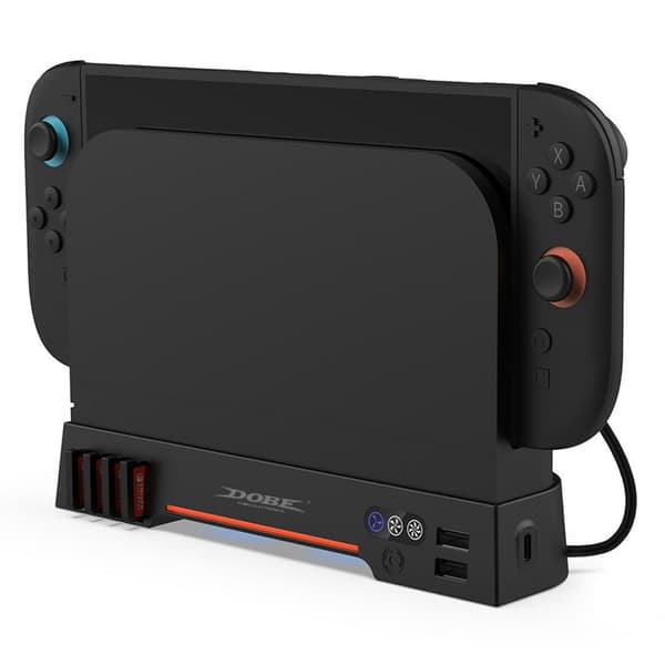 DOBE Kompatibel med Nintendo Switch 2 Varmeafledende Stand Dobbelt Ventilator RGB Black