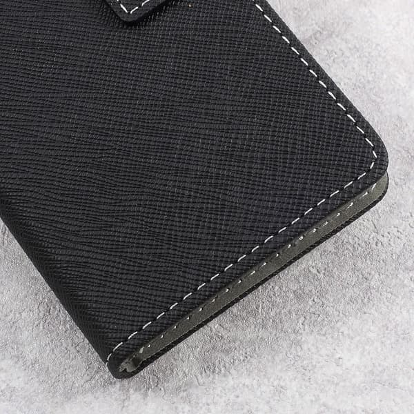 Asus Zenfone Live - Cross Texture Lommebok - cover - Sort Black
