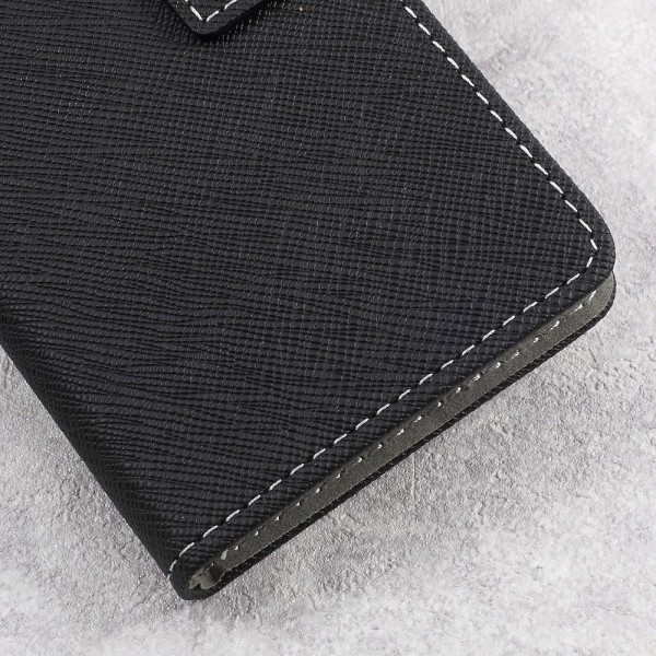 Cross Texture Wallet Case for Asus Zenfone Live ZB501KL Black