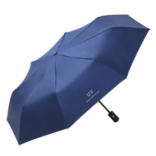 Anti-UV Paraply Bärbart hopfällbart Regn Autoöppning / Marinblå Blå