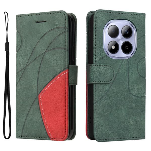 Til Xiaomi Redmi Note 15 Pro 5G KT-serie-1 dobbeltfarve tegnebog Green