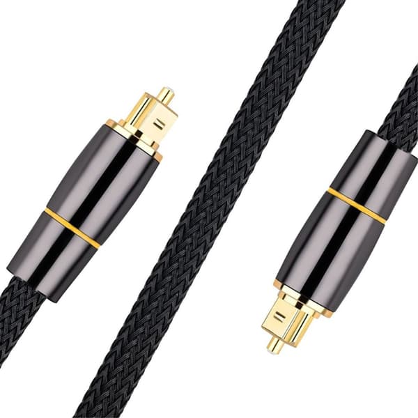 2m SPDIF 5.1 Audio Channel optinen kaapeli Audio Line Digital kullattu Black