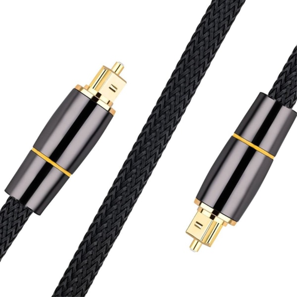 2m SPDIF 5.1 ljudkanal optisk kabel ljudlinje Digital guldpläterad Svart