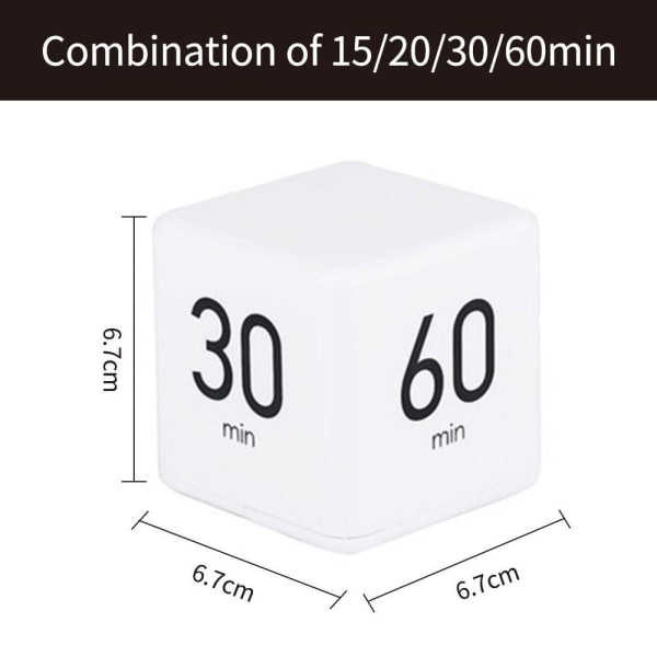 Timer Digital Display Timer Countdown Alarm 15-20-30-60 Minutes White